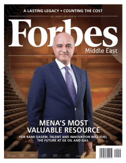MENA`S MOST VALUABLE RESOURCE