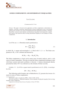 Schur complements and determinant inequalities - Ele-Math
