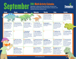 September Math Activity Calendar