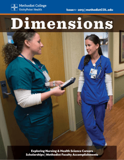 Issue 1 - 2013 | methodistCOL.edu Dimensions