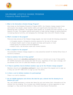 SOLERA4ME LIFESTYLE CHANGE PROGRAM Frequently