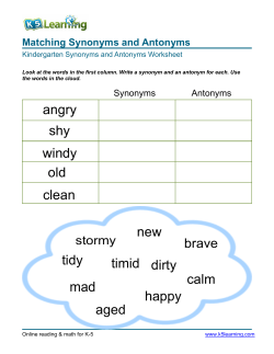 Antonyms &ndash; write synonyms antonyms