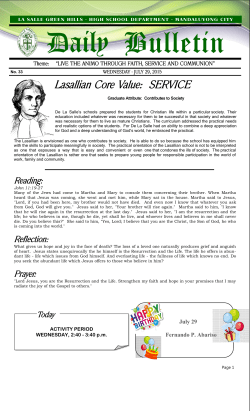 Lasallian Core Value: SERVICE