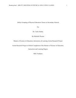 Ability Grouping of Physical Education Classes in - MSU