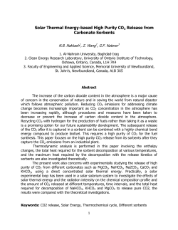 Solar Thermal Energy-based High Purity CO2 Release from