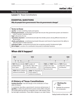 Reading Essentials 28-1 -- Texas Constitutions