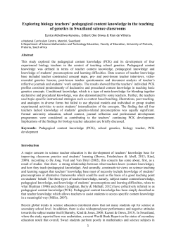 Exploring biology teachers` pedagogical content knowledge in the