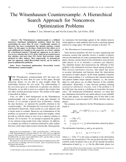 The Witsenhausen counterexample - Institute for Systems Research