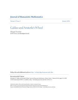 Galileo and Aristotle`s Wheel - Scholarship @ Claremont
