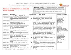 MENTAL AND EMOTIONAL HEALTH Grade Band 9-12