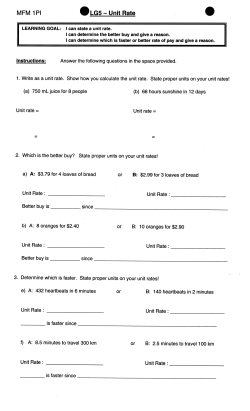 MFM 1 P1 •LG5 — Unit Rate