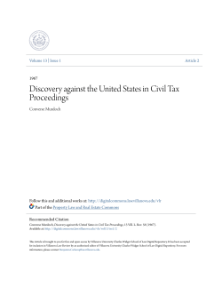 Discovery against the United States in Civil Tax