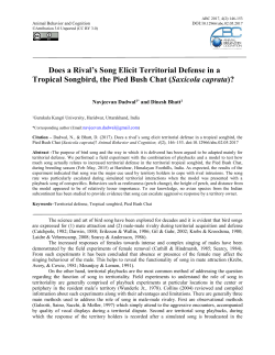 Does a Rival`s Song Elicit Territorial Defense in a Tropical Songbird