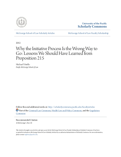 Why the Initiative Process Is the Wrong Way to Go