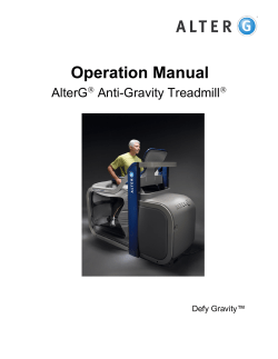 Anti-Gravity Treadmill&reg; M320/F320 Product Manual
