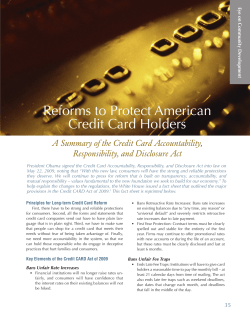 Reforms to Protect American Credit Card Holders