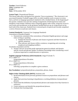 SIOP Lesson Plan-Prepositions - Sarah Fullerton