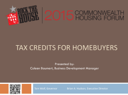 TAX CREDITS FOR HOMEBUYERS
