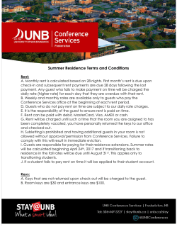 Summer Residence Terms and Conditions