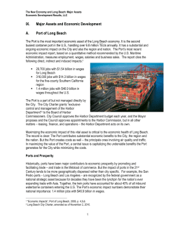 IX. Major Assets and Economic Development A. Port of Long Beach