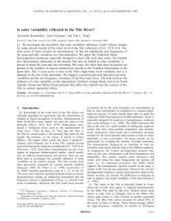 Is solar variability reflected in the Nile River?