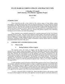 state habeas corpus update and practice tips