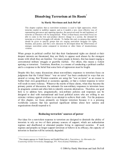 Dissolving Terrorism at Its Roots-Revised