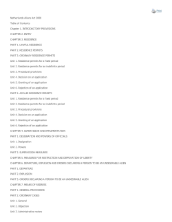 Netherlands Aliens Act 2000 - University of Minnesota Human