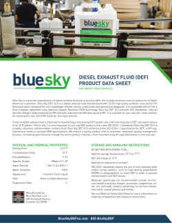 DIESEL EXHAUST FLUID (DEF) PRODUCT DATA SHEET