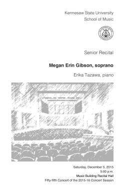 Senior Recital: Megan Erin Gibson, soprano