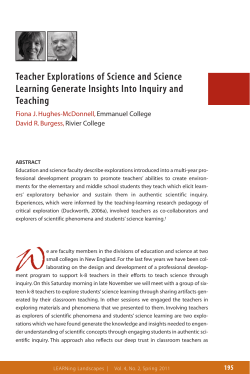 Teacher Explorations of Science and Science Learning Generate
