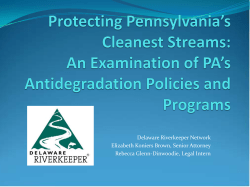 Assessing Pennsylvania`s Antidegradation Program