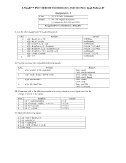 Assignment - Kits Warangal