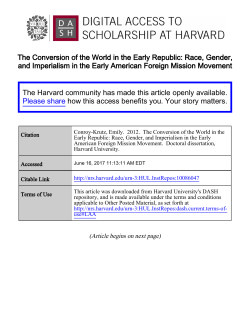 The Conversion of the World in the Early Republic: Race, Gender