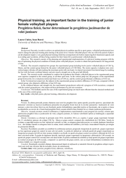 Physical training, an important factor in the training of junior female
