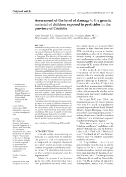 Assessment of the level of damage to the genetic material of