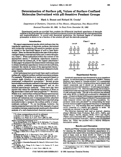 Determination of Surface PKa Values of Surface