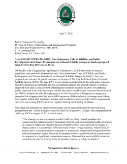 April 7, 2016 Public Comments Processing Division of Policy