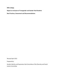 Mills College Report on Inclusion of Transgender and Gender Fluid