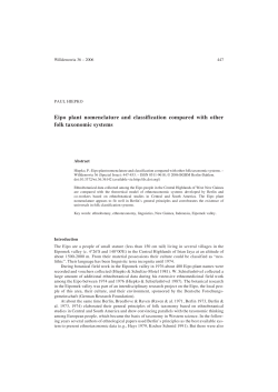 Eipo plant nomenclature and classification compared with other folk