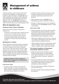 Management of asthma in childcare