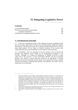 15. Delegating Legislative Power