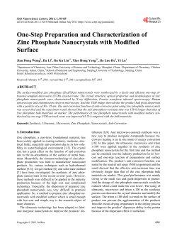 One-Step Preparation and Characterization of Zinc Phosphate