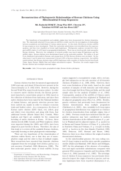 Reconstruction of Phylogenetic Relationships of Korean Chickens