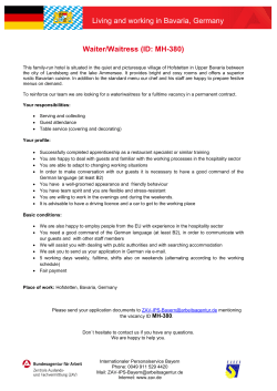 Living and working in Bavaria, Germany Waiter/Waitress (ID: MH-380)