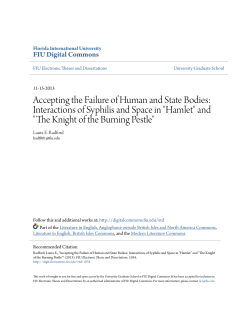 Interactions of Syphilis and Space in "Hamlet"