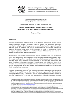 Background Paper - International Organization for Migration