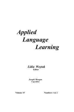 applied language learning v15 - Defense Language Institute