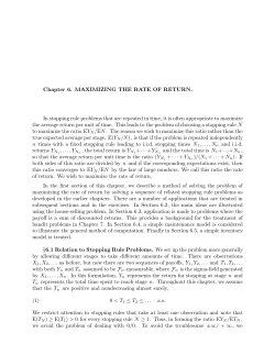 Chapter 6. MAXIMIZING THE RATE OF RETURN. In stopping rule