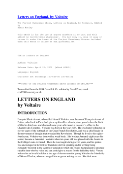 LETTERS ON ENGLAND by Voltaire